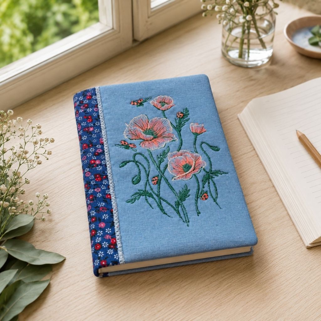 Vintage Hand-Embroidered Notebook Cover