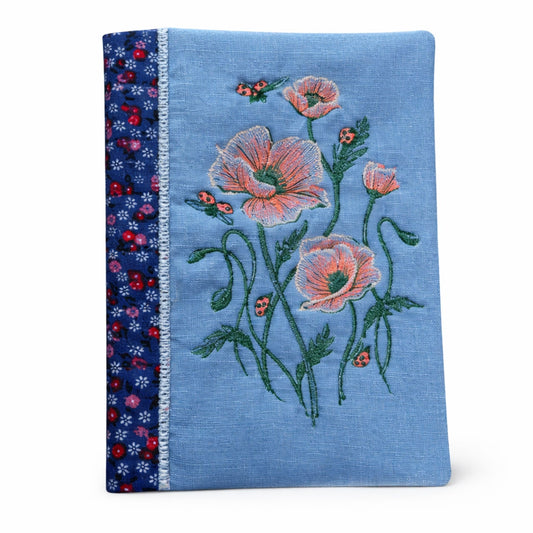 Embroidered A5 Notebook Cover - Handmade.