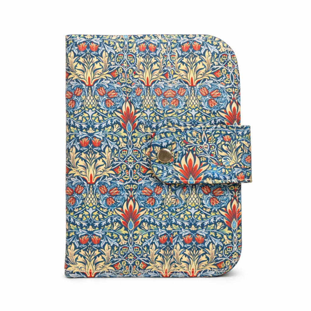 Patterned family travel wallet with floral design on a white background