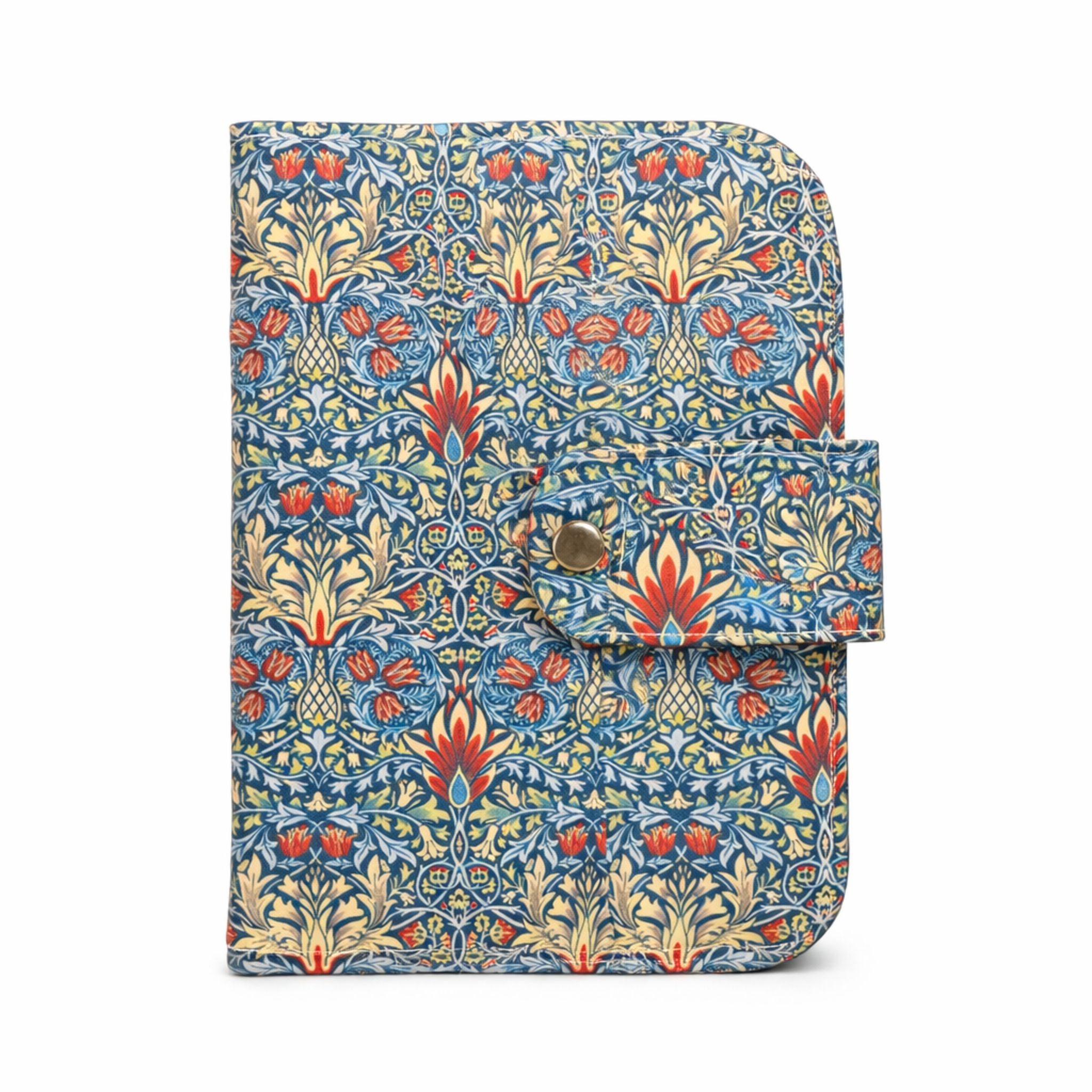 Patterned family travel wallet with floral design on a white background