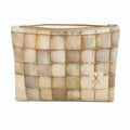 Stitched Mosaic Cotton Zip Pouch