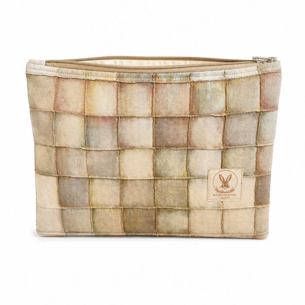 Stitched Mosaic Cotton Zip Pouch