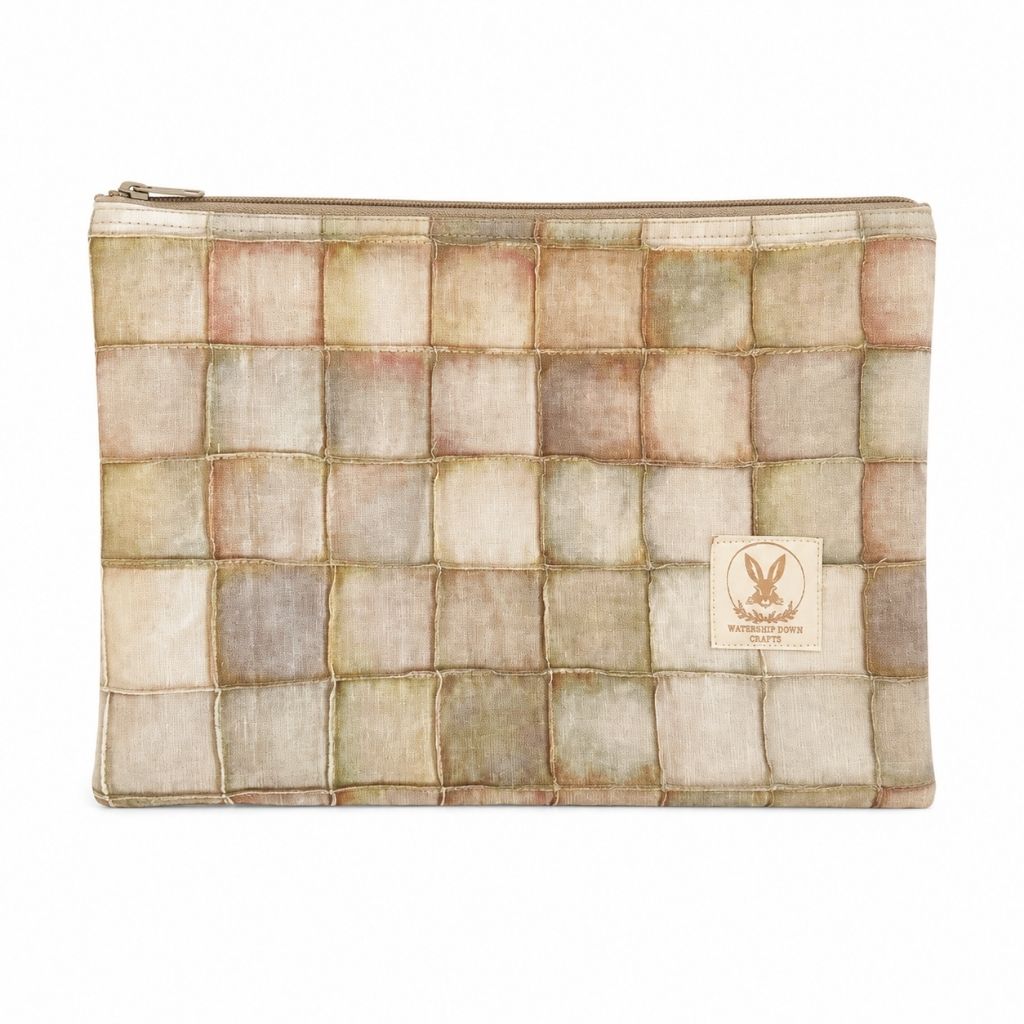 Stitched Mosaic Cotton Zip Pouch