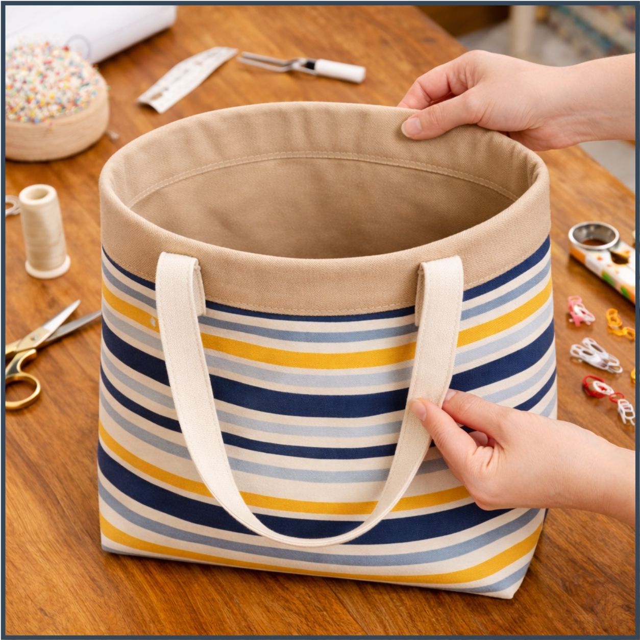 Tote Bag Sewing Tutorial: How to Add a Lining That Stays Put