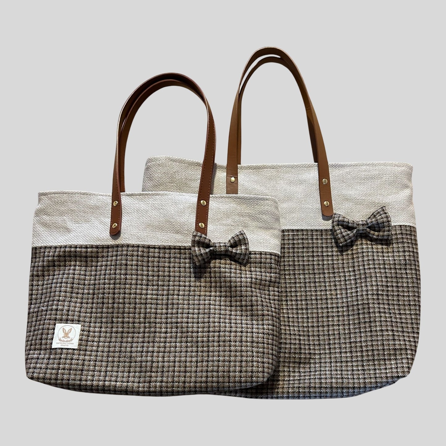 Limited-Edition Tweed Tote Bag | Leather Handles & Zip Closure