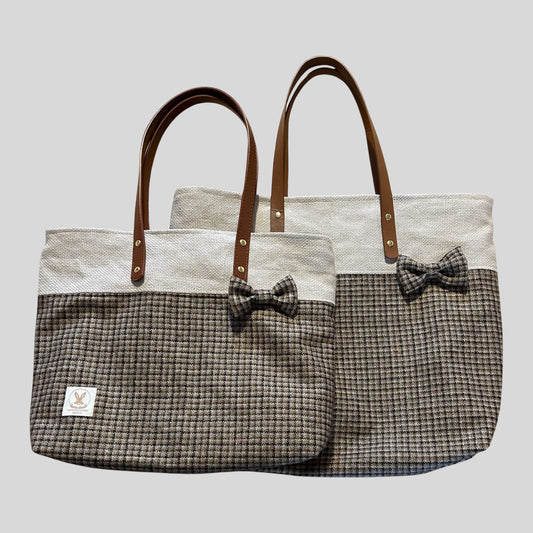 Limited-Edition Tweed Tote Bag | Leather Handles & Zip Closure