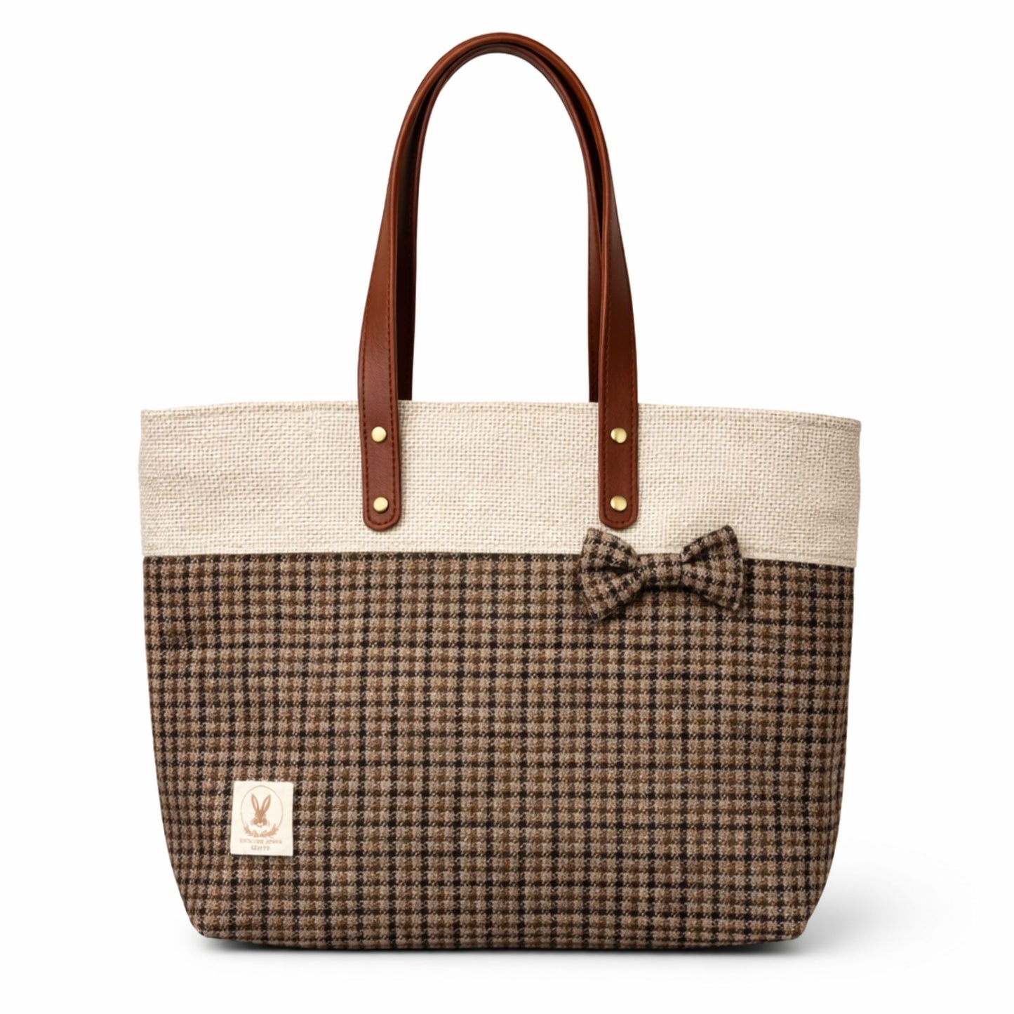 Limited-Edition Tweed Tote Bag | Leather Handles & Zip Closure