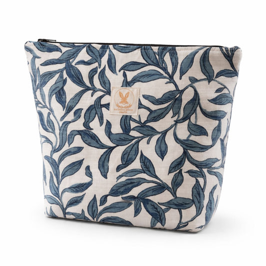 Blue Leaf Cotton Pouch