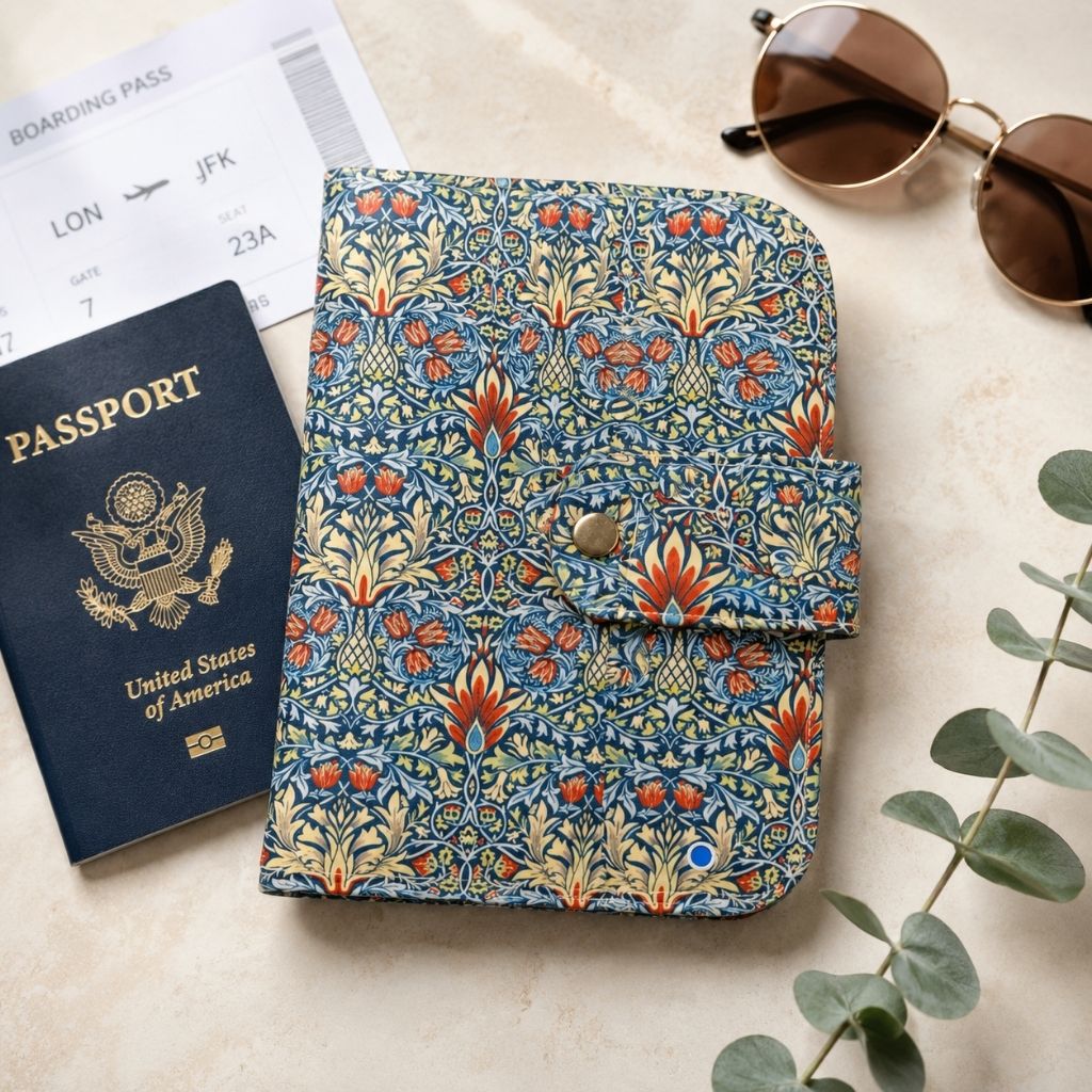 William Morris Snake Head Lily Family Travel Wallet