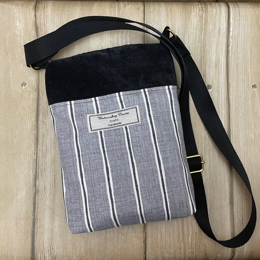 Handmade Black & Grey Crossbody Bag