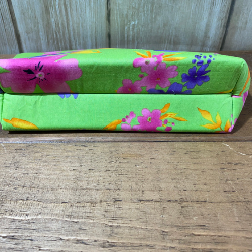 Handmade Zipper Pouch - Blue Flower - Cosmetics