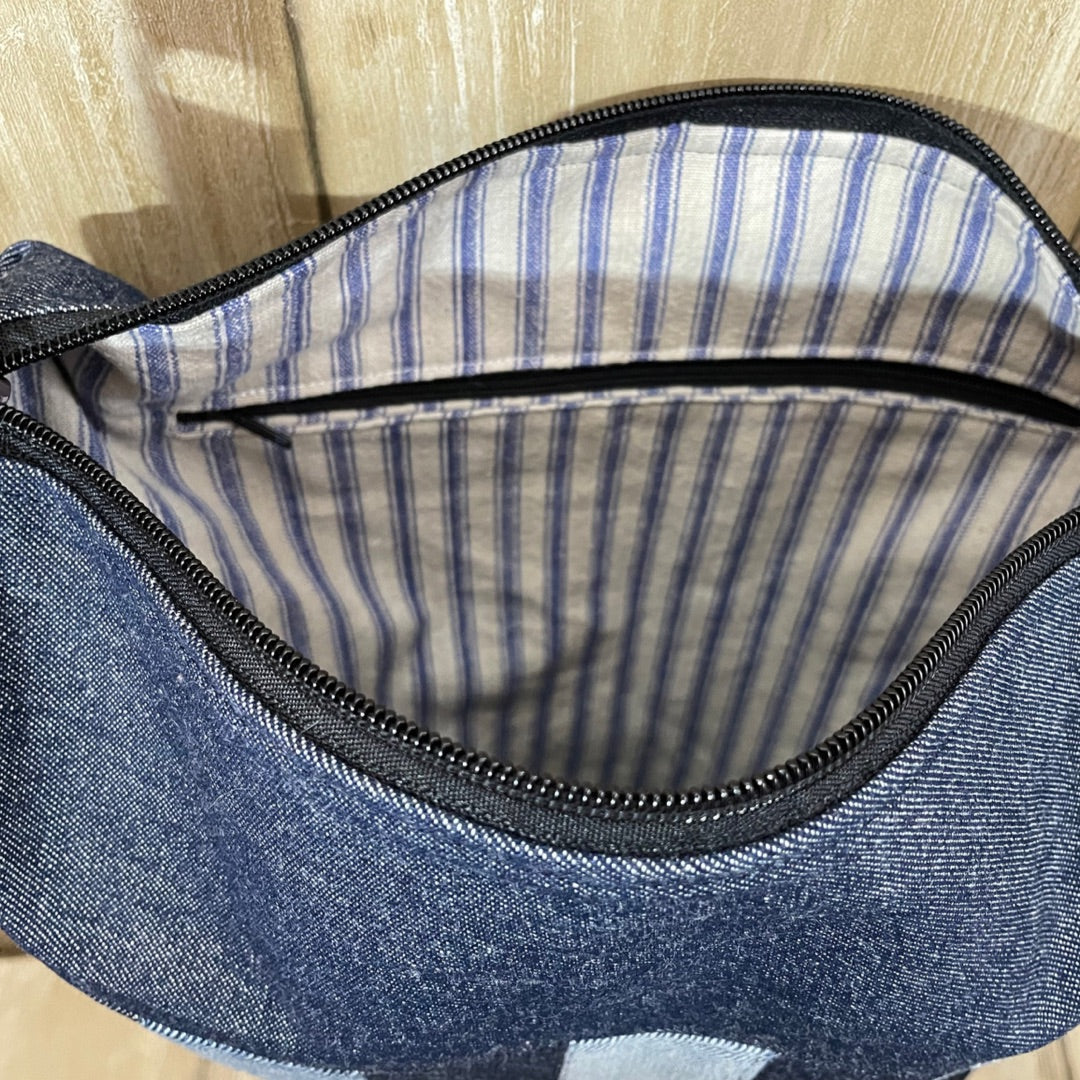 Handmade Repurposed Denim Crossbody Bag