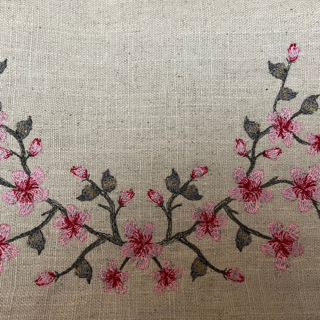 Handmade Cherry Blossom Embroidered Shoulder Bag