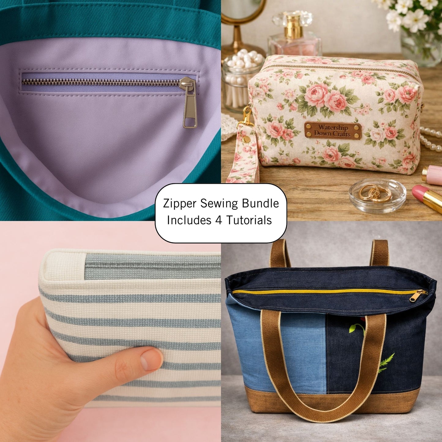 Boxed Zipper Pouch Tutorial – No Turning Gap, No Binding, No Hand Sewing