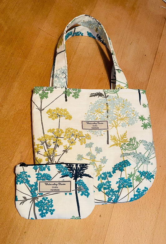 Handmade Handbag Tote & Coin Purse - Floral