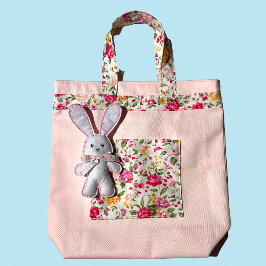 Handmade Peek-a-Boo Bunny Bag Pink